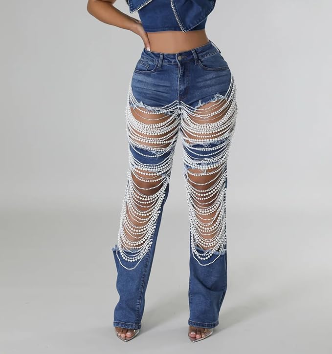 Women's Front Button Long Sleeve Fringe Trim Pocket Denim