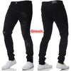 Mens Casual Skinny Jeans Pants Men Solid black r