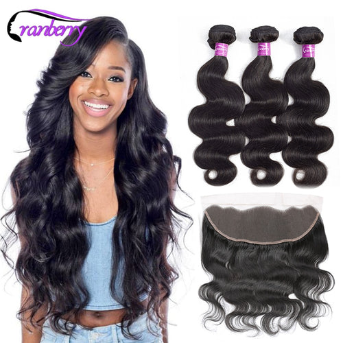 Brazilian Body Wave Bundles With Closure Frontal 13*4 Ear To Ear