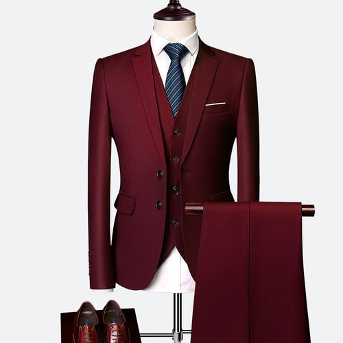 Men Business 3Pcs Set (Jacket+Pants+Vest)