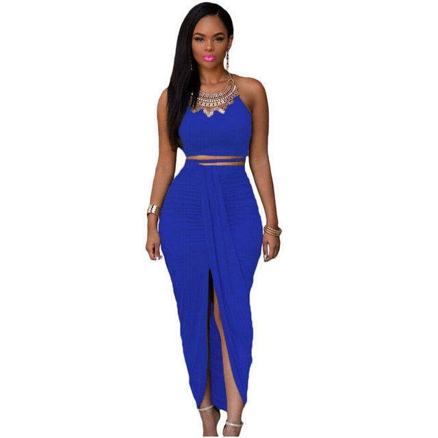 Two Piece Skirt Set Female Maxi Party