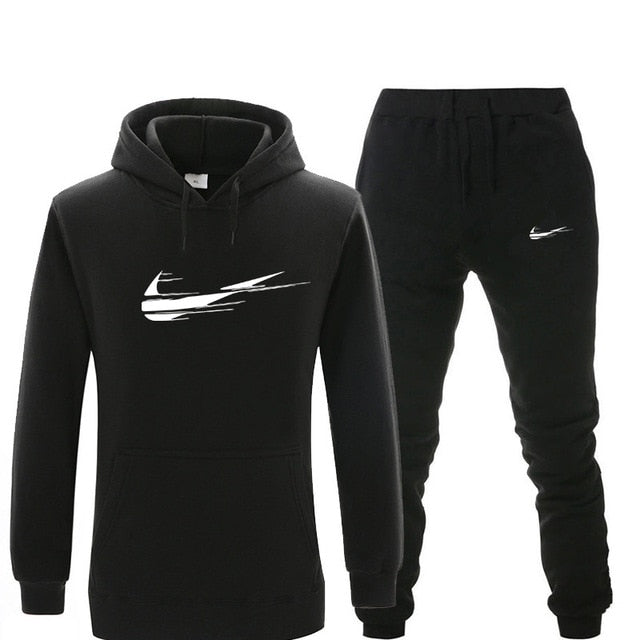 underwear Men Sportswear Sets Fleece Thick hoodie+Pants Sporting Suit Malechandal hombre