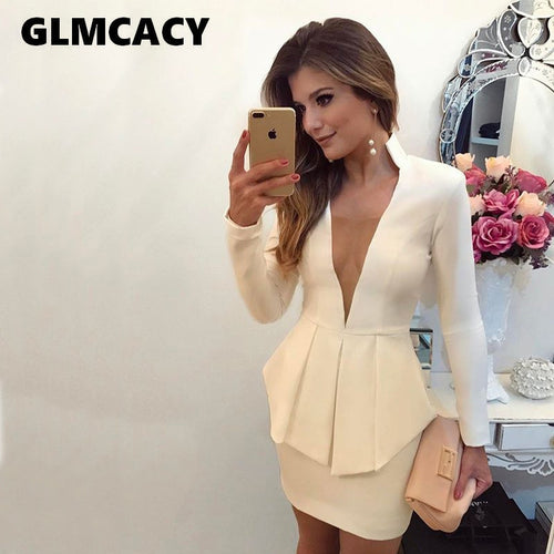 Women Elegant Blazer Dresses Office Lady Sexy Wear To Work Suit