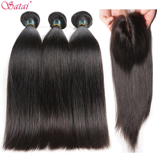Straight r With Closure Human Hair With Closure Brazilian Hair