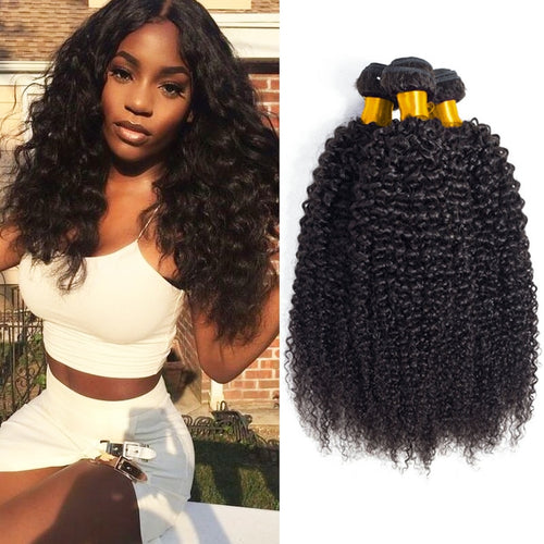 Kinky Curly  Human  Peruvian Hair Weave