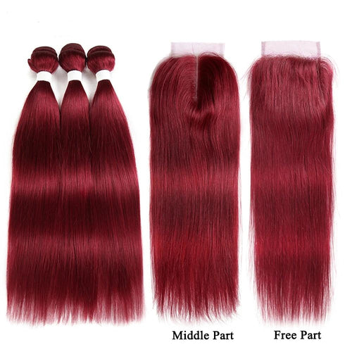 Brazilian Straight Human Hair Weave Bundles 3 PCS KEMY HAIR