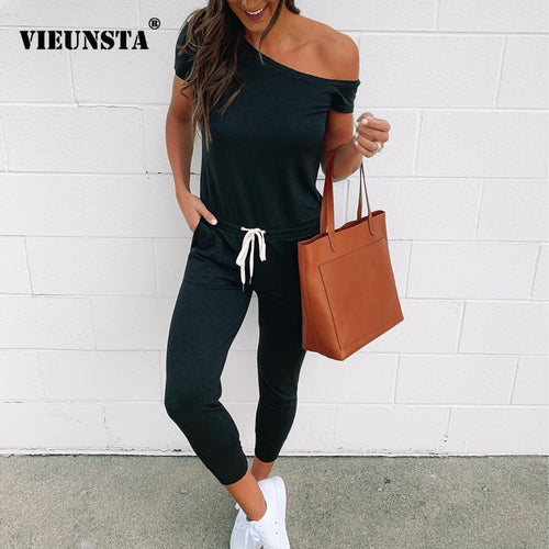 Sexy Jumpsuit Women Short Sleeve One Piece