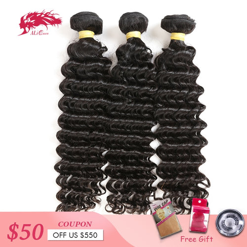 Indian Deep Wave Hair Bundles 100% Human Hair Weave