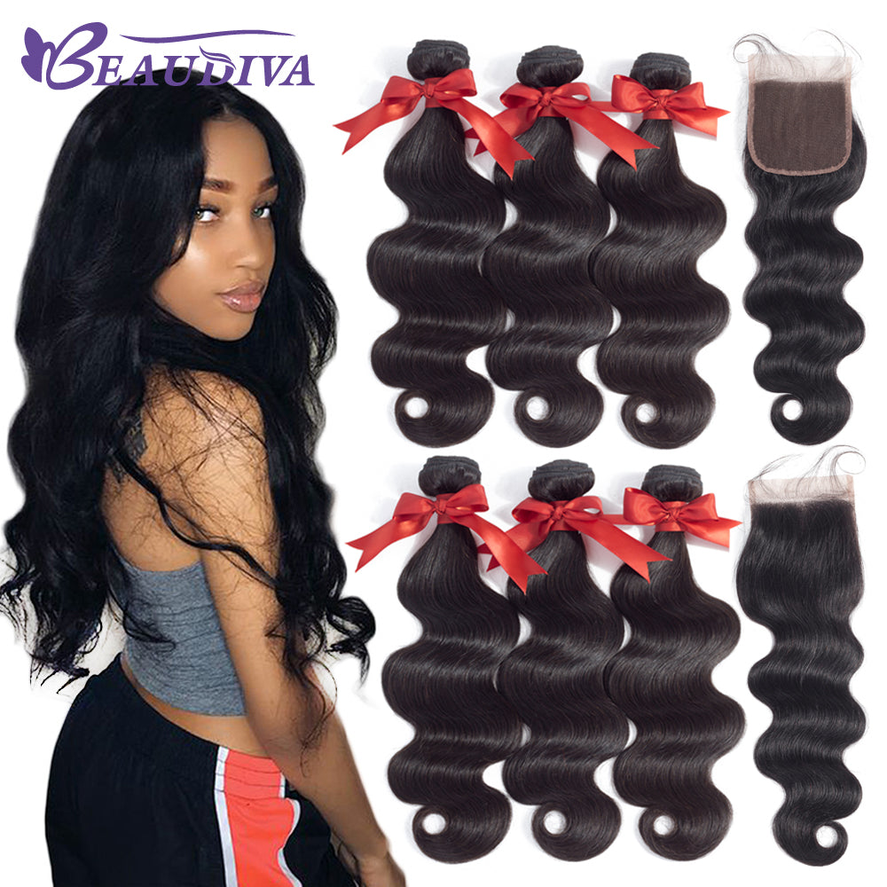 Peruvian  hair With Closure Body Wave