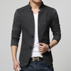 Slim Fit Woolen Outwear Coat Costume Homme Blazer Men