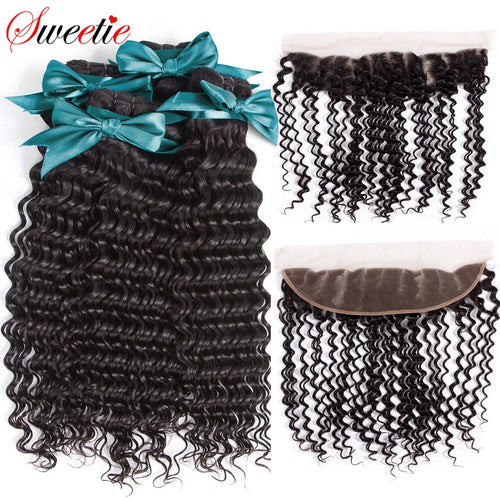 Malaysian Deep Wave Hair 13x4 Lace Frontal Closure