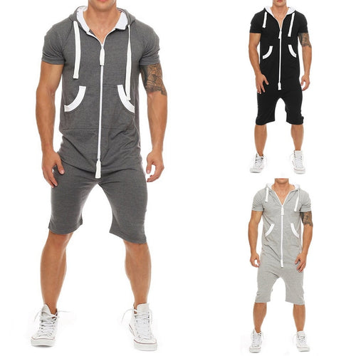 Summer Tracksuit Mens Jumpsuit Overalls Casual