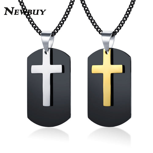 Gold/Silver Cross Pendant Necklace For Men High Quality Stainles