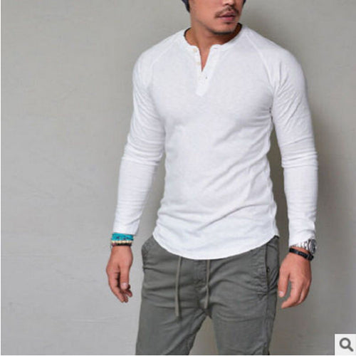 Slim Fit Long Sleeve T Shirt Men